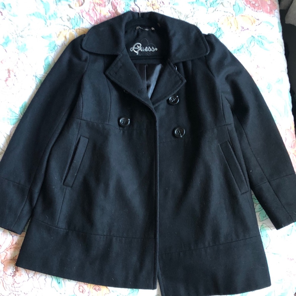 GUESS Wool Blend Trench Coat